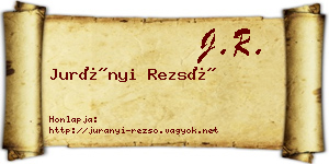 Jurányi Rezső névjegykártya